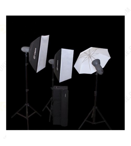 Visico VL-100 Plus Novel Kit Softbox + Barndoor 3 Head